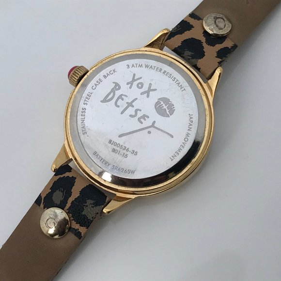 Betsey Johnson Women Watch Leopard Print Vegan Ban - Picture 10 of 11